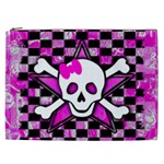 Pink Star Skull Cosmetic Bag (XXL)