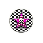 Pink Star Skull Checker Hat Clip Ball Marker