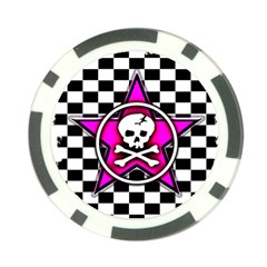 Pink Star Skull Checker Poker Chip Card Guard from UrbanLoad.com Front