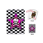 Pink Star Skull Checker Playing Cards (Mini)