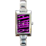 Pink Zebra Rectangular Italian Charm Watch
