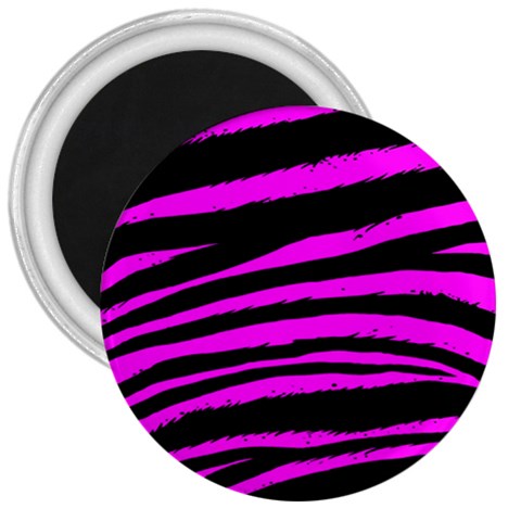 Pink Zebra 3  Magnet from UrbanLoad.com Front