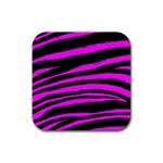 Pink Zebra Rubber Coaster (Square)