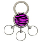 Pink Zebra 3-Ring Key Chain