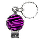 Pink Zebra Nail Clippers Key Chain