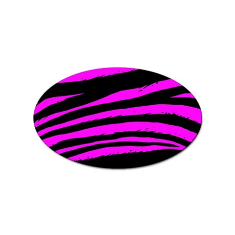 Pink Zebra Sticker Oval (100 pack) from UrbanLoad.com Front