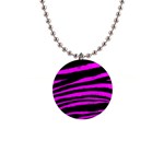 Pink Zebra 1  Button Necklace