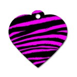 Pink Zebra Dog Tag Heart (Two Sides)