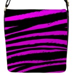 Pink Zebra Flap closure messenger bag (Small)