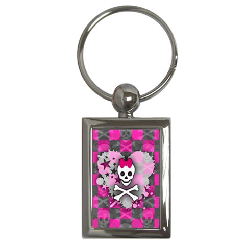 Princess Skull Heart Key Chain (Rectangle) from UrbanLoad.com Front