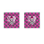 Princess Skull Heart Cufflinks (Square)