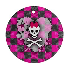 Princess Skull Heart Round Ornament (Two Sides) from UrbanLoad.com Back