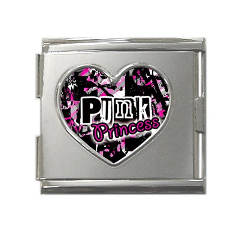 Punk Princess Mega Link Heart Italian Charm (18mm) from UrbanLoad.com Front