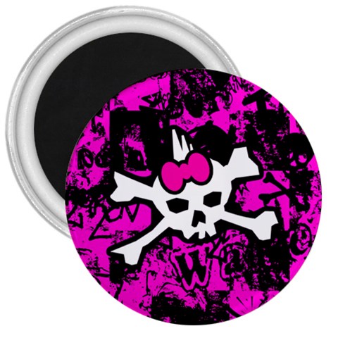 Punk Skull Princess 3  Magnet from UrbanLoad.com Front
