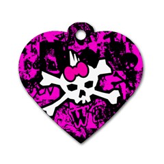 Punk Skull Princess Dog Tag Heart (Two Sides) from UrbanLoad.com Front