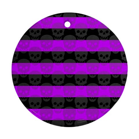 Purple Goth Skulls  Ornament (Round) from UrbanLoad.com Front