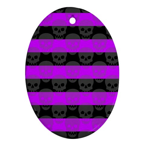 Purple Goth Skulls  Ornament (Oval) from UrbanLoad.com Front