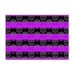 Purple Goth Skulls  Sticker A4 (100 pack)