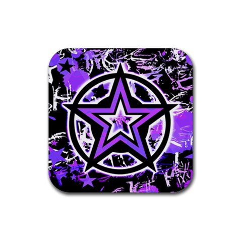 Purple Star Rubber Coaster (Square) from UrbanLoad.com Front