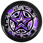 Purple Star Wall Clock (Black)