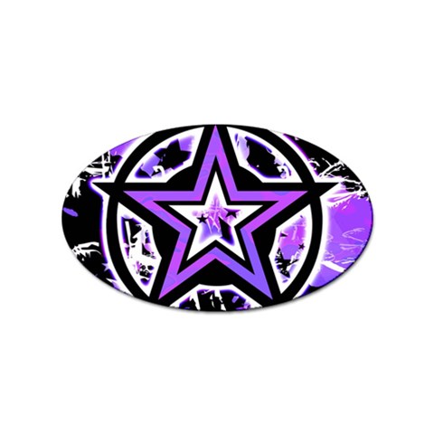 Purple Star Sticker Oval (100 pack) from UrbanLoad.com Front