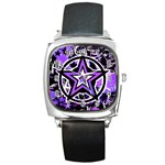 Purple Star Square Metal Watch