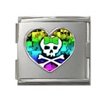 Rainbow Skull Mega Link Heart Italian Charm (18mm)