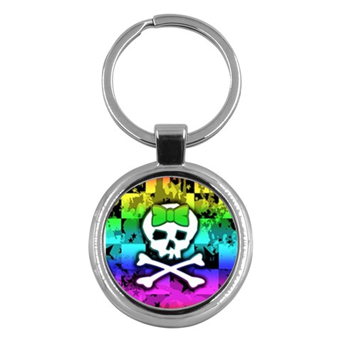 Rainbow Skull Key Chain (Round) from UrbanLoad.com Front