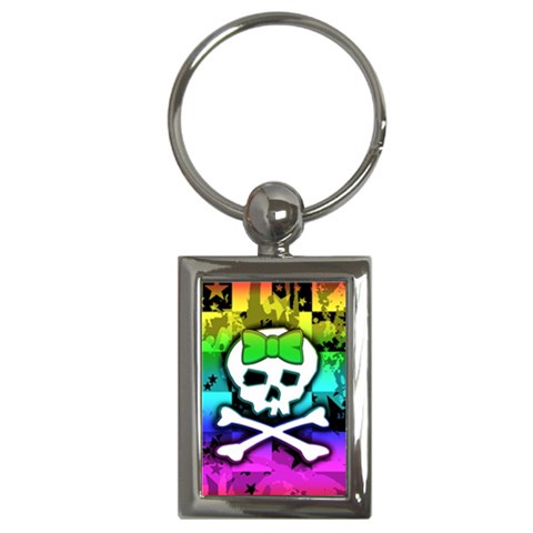 Rainbow Skull Key Chain (Rectangle) from UrbanLoad.com Front