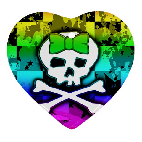 Rainbow Skull Heart Ornament (Two Sides) from UrbanLoad.com Front