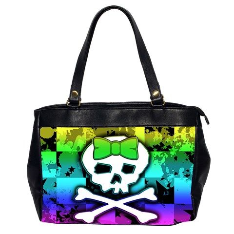 Rainbow Skull Oversize Office Handbag (Two Sides) from UrbanLoad.com Front