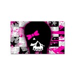 Scene Kid Girl Skull Sticker (Rectangular)