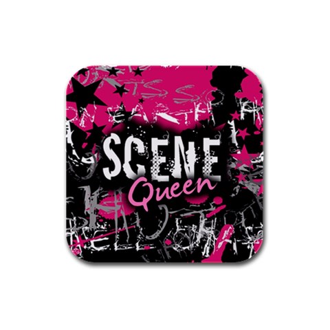 Scene Queen Rubber Square Coaster (4 pack) from UrbanLoad.com Front