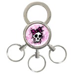 Sketched Skull Princess 3-Ring Key Chain