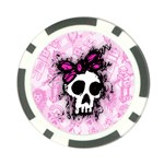 Sketched Skull Princess Poker Chip Card Guard (10 pack)