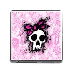 Sketched Skull Princess Memory Card Reader with Storage (Square)