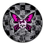 Skull Butterfly Round Mousepad