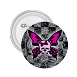 Skull Butterfly 2.25  Button