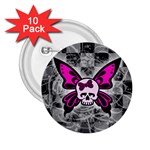 Skull Butterfly 2.25  Button (10 pack)