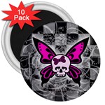 Skull Butterfly 3  Magnet (10 pack)