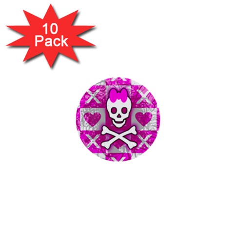 Skull Princess 1  Mini Button (10 pack)  from UrbanLoad.com Front