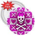 Skull Princess 3  Button (100 pack)