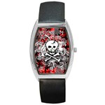 Skull Splatter Barrel Style Metal Watch