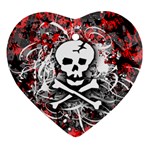 Skull Splatter Heart Ornament (Two Sides)