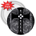 Spider Web Cross 3  Button (100 pack)