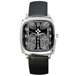 Spider Web Cross Square Metal Watch