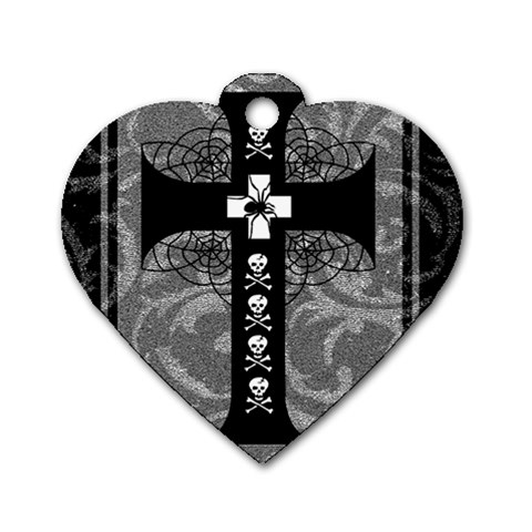 Spider Web Cross Dog Tag Heart (Two Sides) from UrbanLoad.com Front