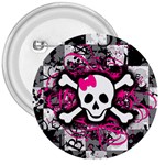 Splatter Girly Skull 3  Button