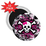 Splatter Girly Skull 2.25  Magnet (10 pack)