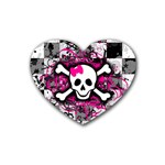 Splatter Girly Skull Heart Coaster (4 pack)